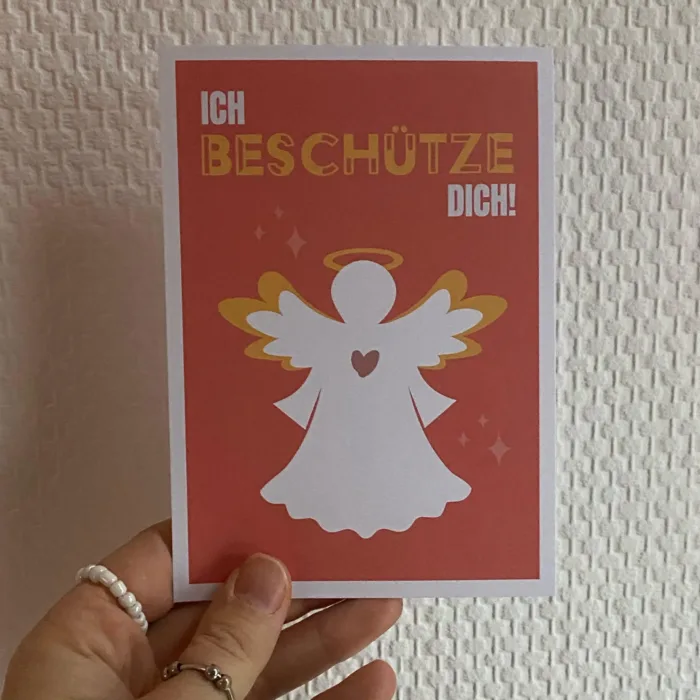 Schutzengel Postkarte (rosa) – Bild 2