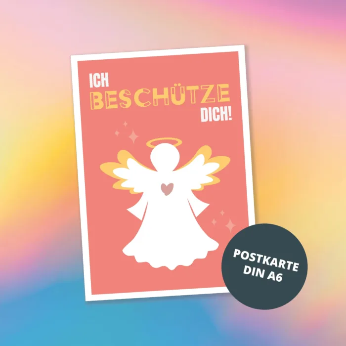 Schutzengel Postkarte (rosa)